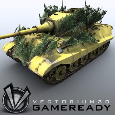 3D Model of Game Ready Low Poly King Tiger model - 3D Render 0